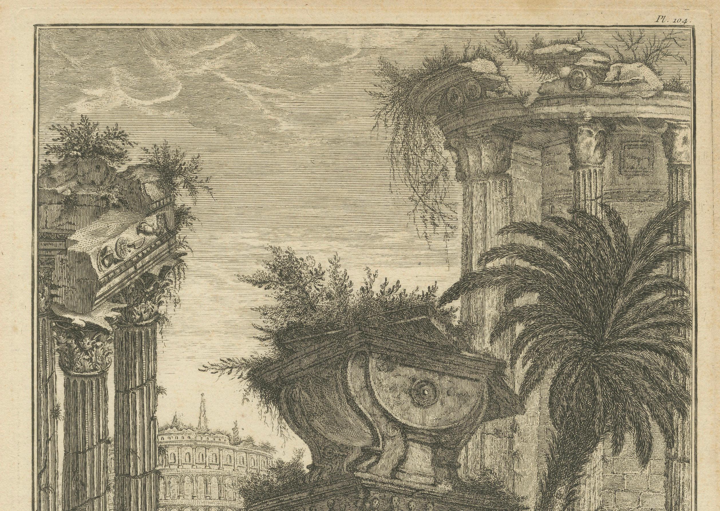 Engraving of Julius Ceasar's Ruins and Skeleton: A Charpentier Vanitas, 1757 For Sale 1