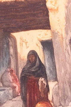 Engraving of Morocco Street Scene signed Ch Manuel, circa 1920