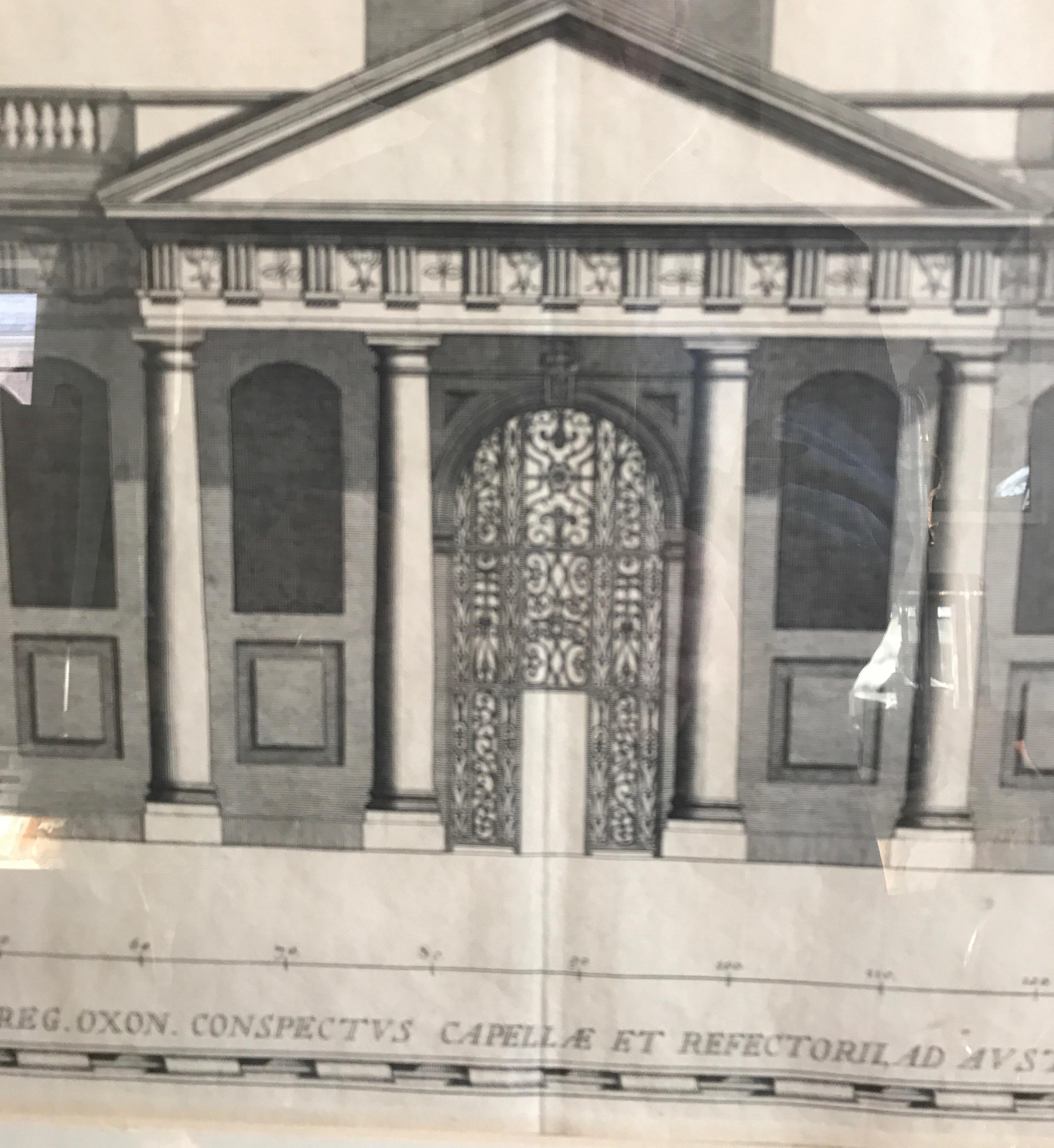 Engraving of Oxford University Administration Building, 18th Century For Sale 7