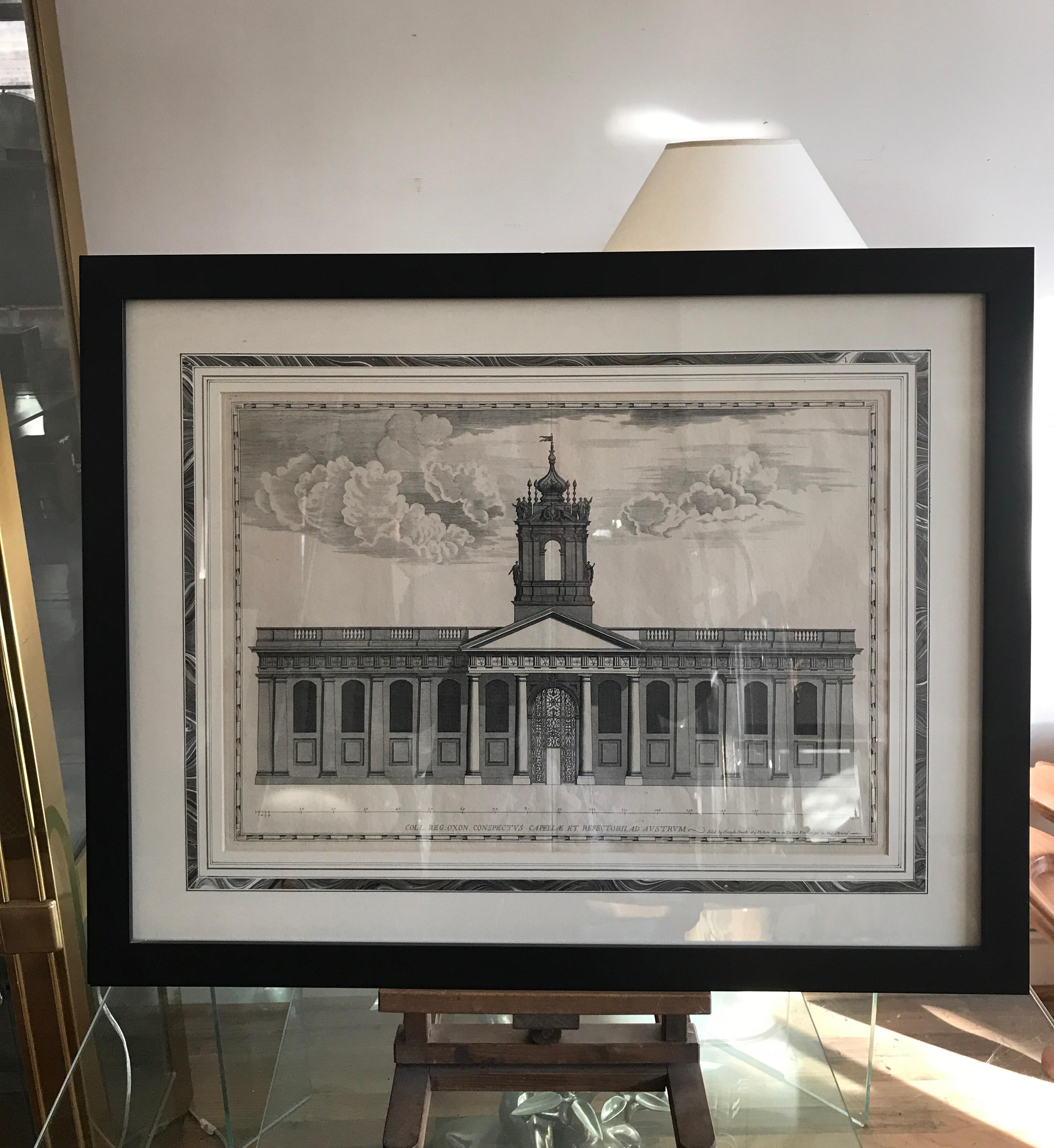 Engraving of Oxford University Administration Building, 18th Century For Sale 8
