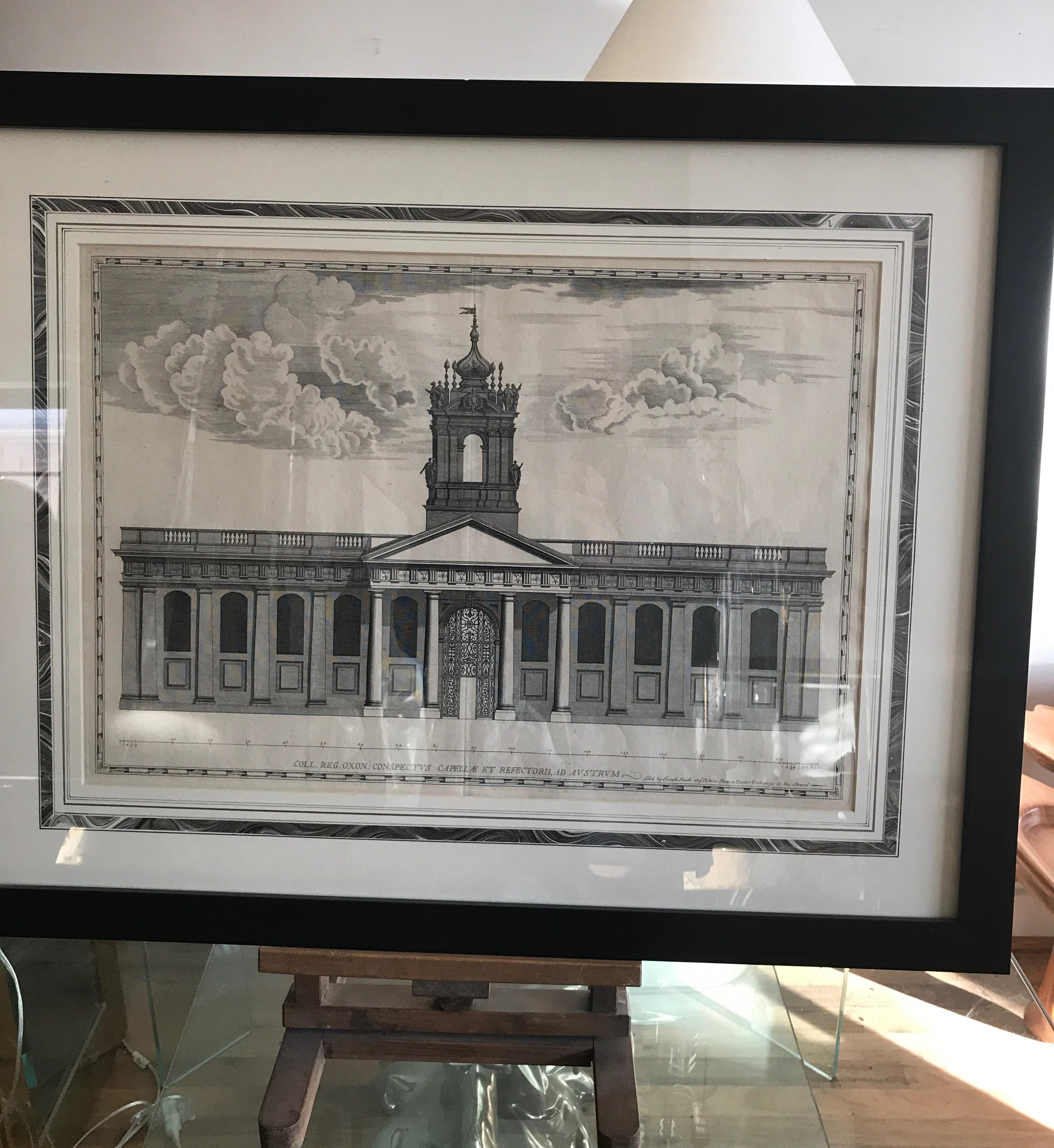 Engraving of Oxford University Administration Building, 18th Century For Sale 11