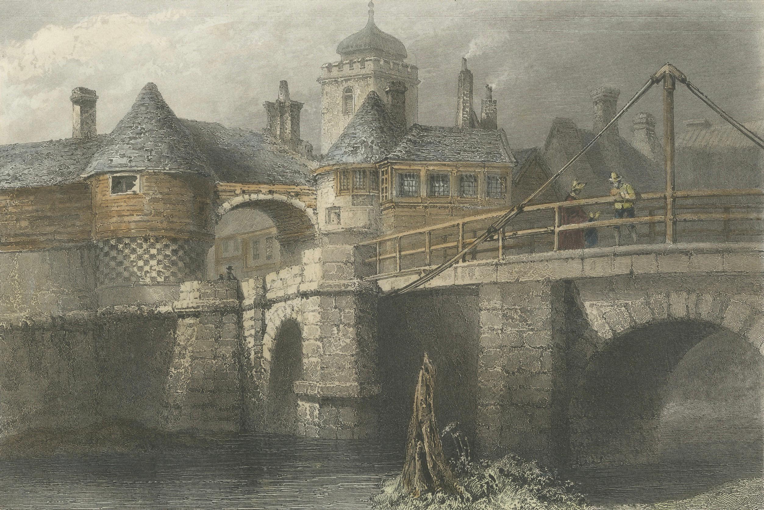 Gravur von Sandwich in Kent, einem der Cinque-Ports im Vereinigten Königreich, 1841 im Zustand „Gut“ im Angebot in Langweer, NL
