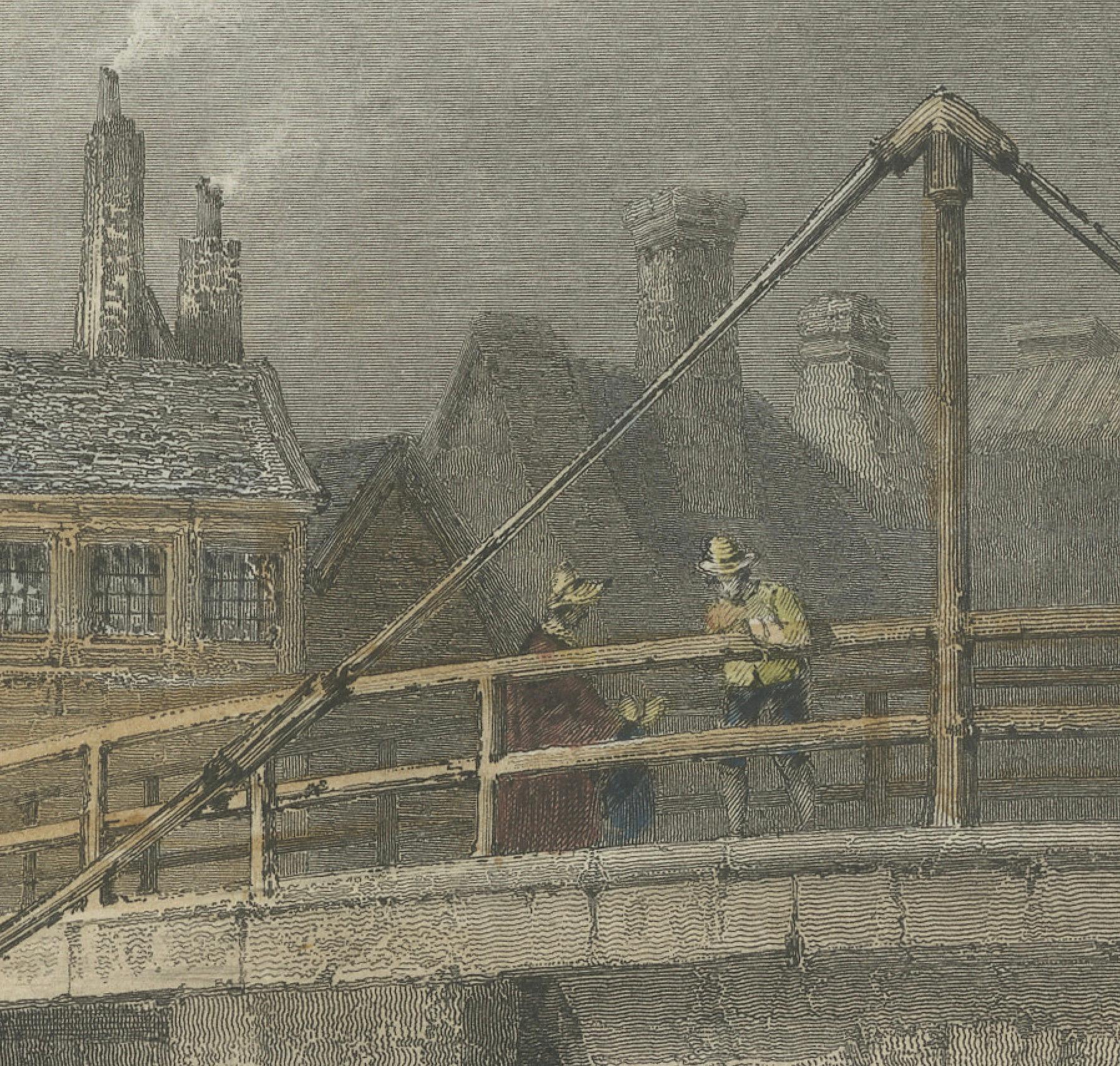 Gravur von Sandwich in Kent, einem der Cinque-Ports im Vereinigten Königreich, 1841 (Mittleres 19. Jahrhundert) im Angebot