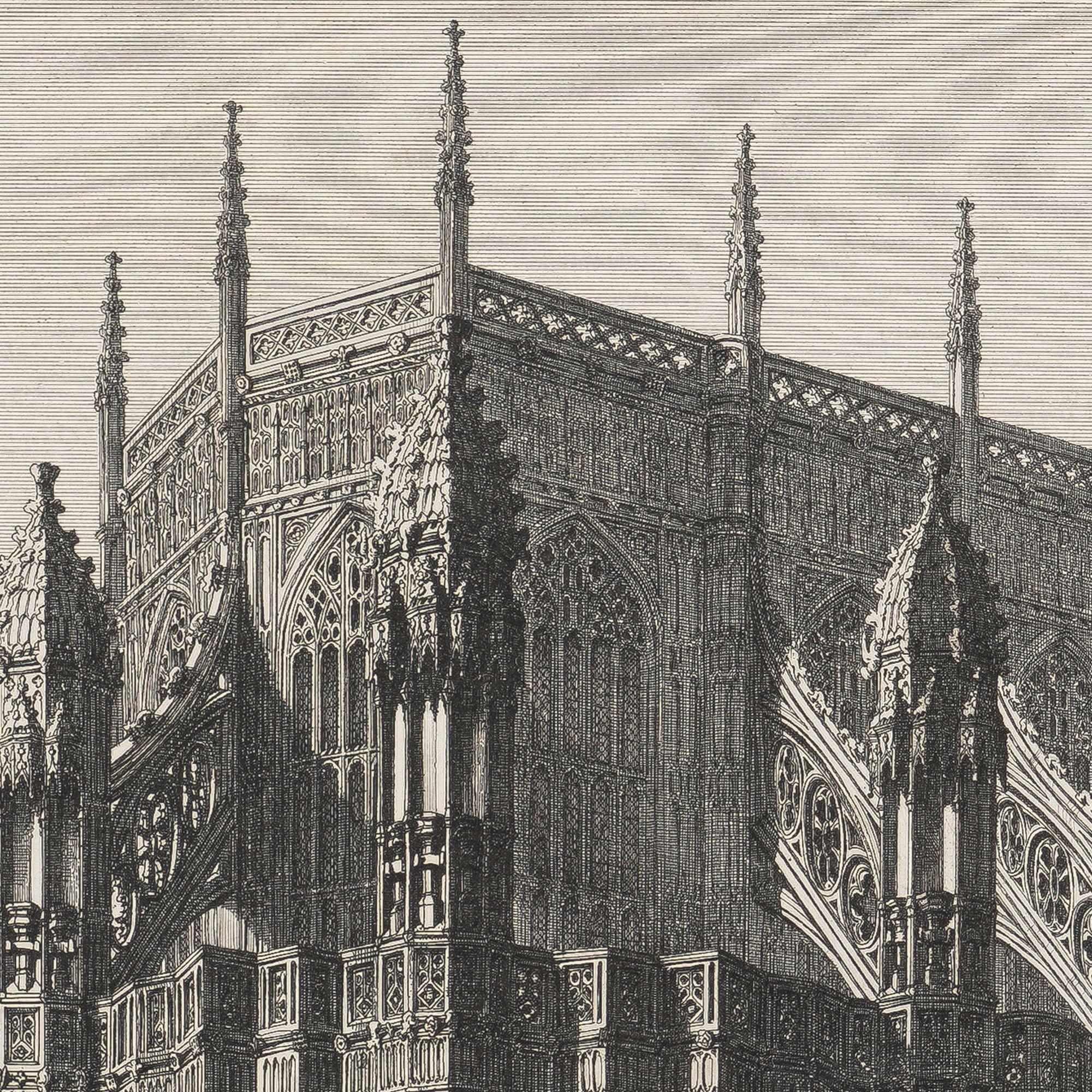 Gravur der Abteikirche von Westminster in Westminster von John Coney, 1820 (Frühes 19. Jahrhundert) im Angebot