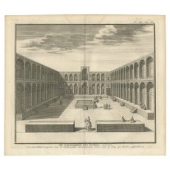 Grabado del Caravasar de Cachan - Vista holandesa de la arquitectura persa