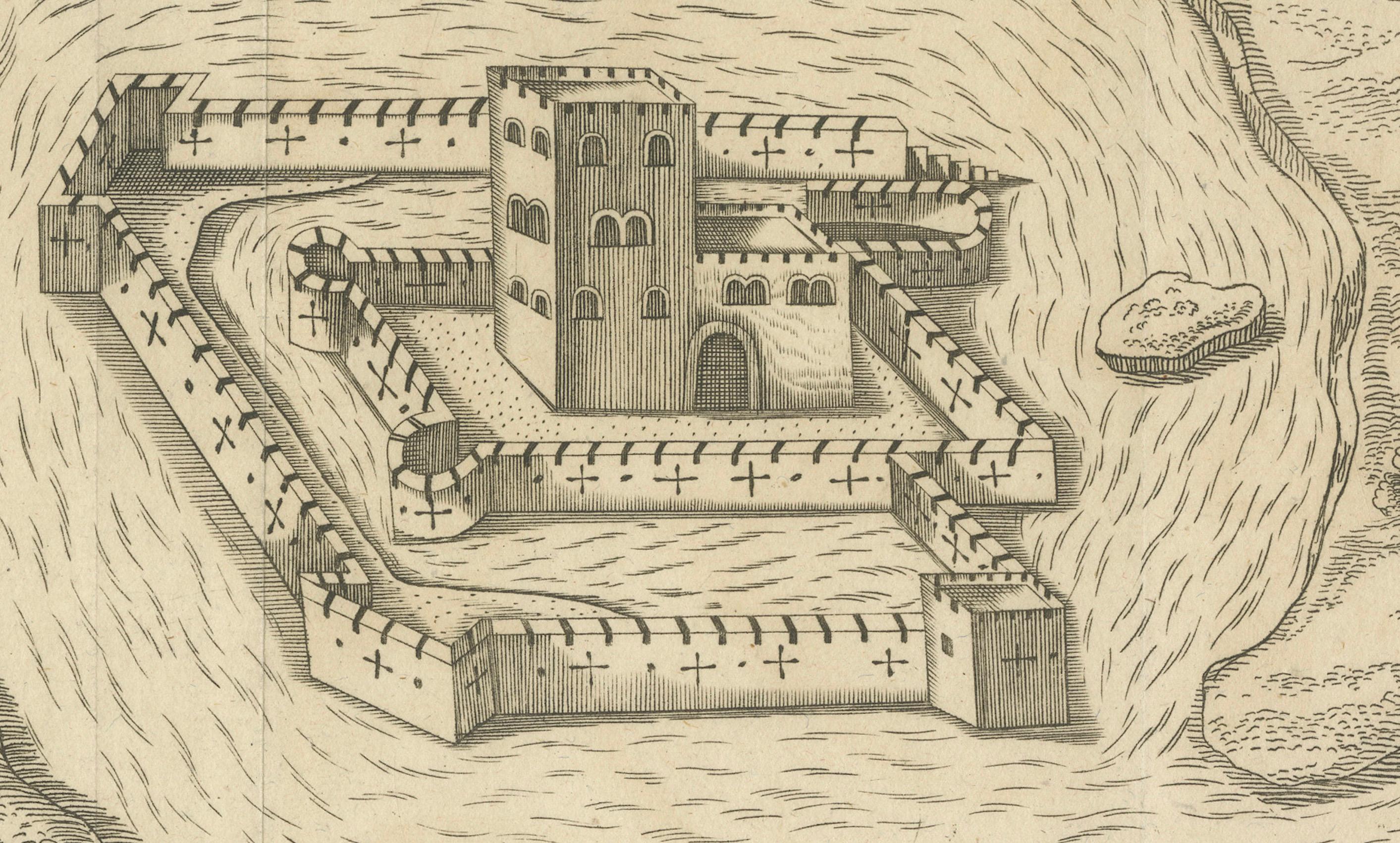 Paper Engraving of the Castle of Carrigafoyle in County Kerry, Ireland, 1896 For Sale