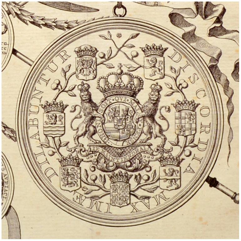 Late 18th Century Engraving of the medal and decoration of the Sea Battle of Doggersbank 1781 For Sale