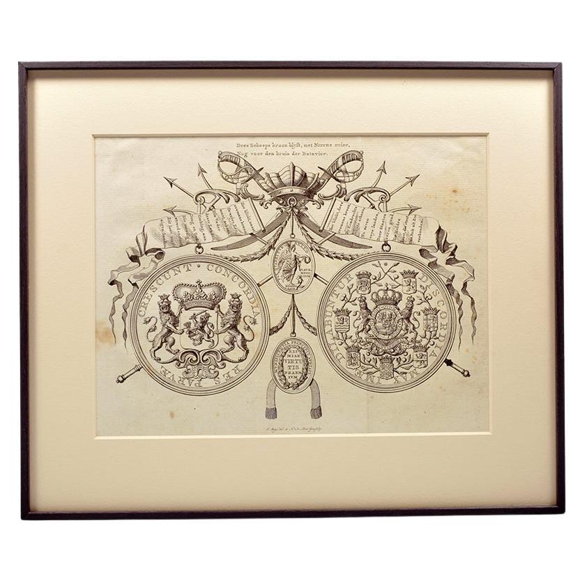 Engraving of the medal and decoration of the Sea Battle of Doggersbank 1781