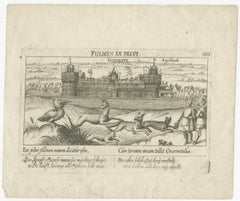 Engraving of the Palace of Henry VIII and Hunting Scene with Greyhounds, 1626