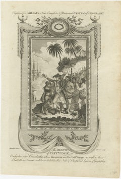 Engraving of The Tragic Demise of Captain James Cook in 1779 in the South Seas