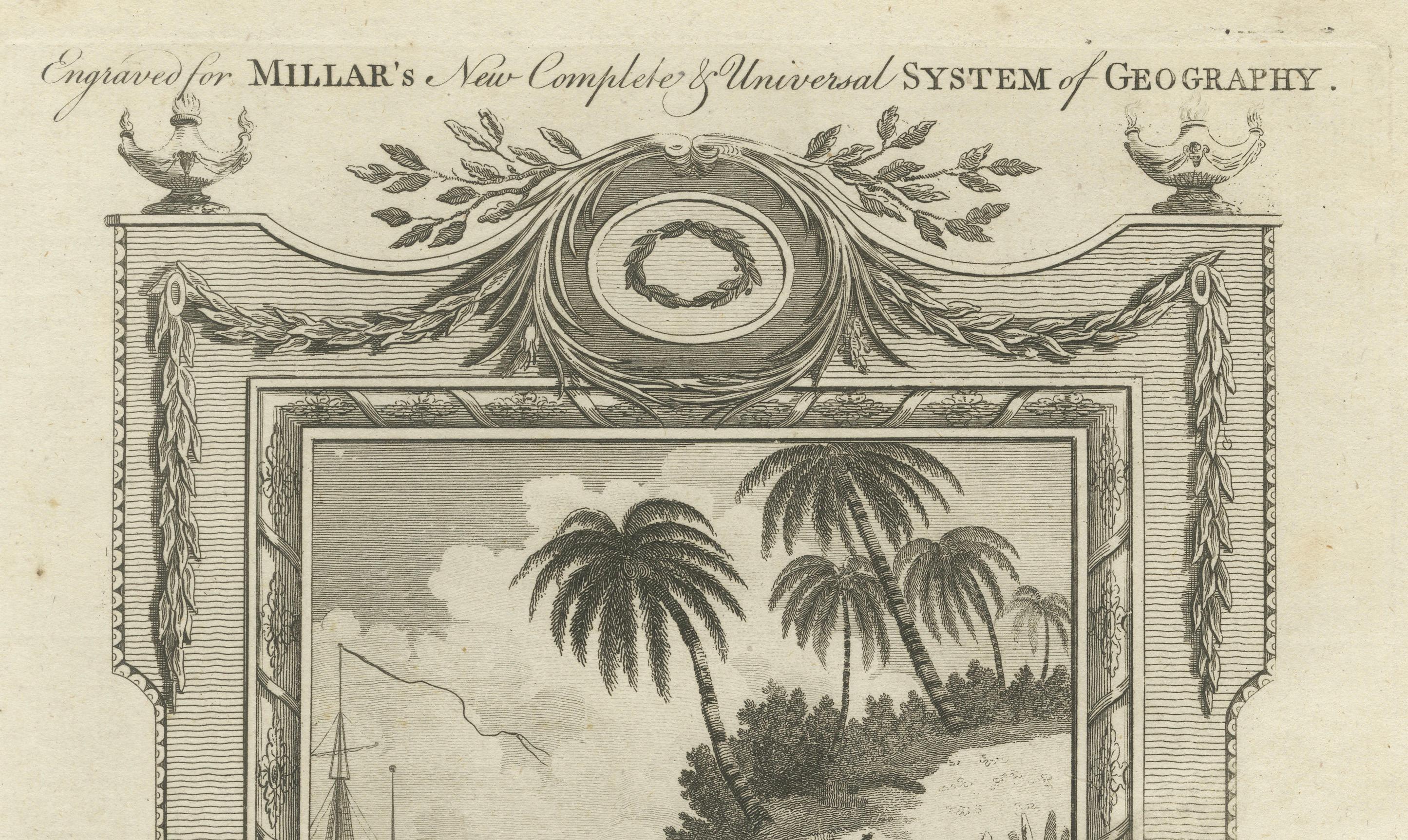 Gravur des tragischen Ablebens von Kapitän James Cook im Jahr 1779 in der Südsee im Zustand „Gut“ im Angebot in Langweer, NL