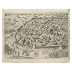 Engraving of Tienen in the province of Flemish Brabant, in Flanders, Belgium