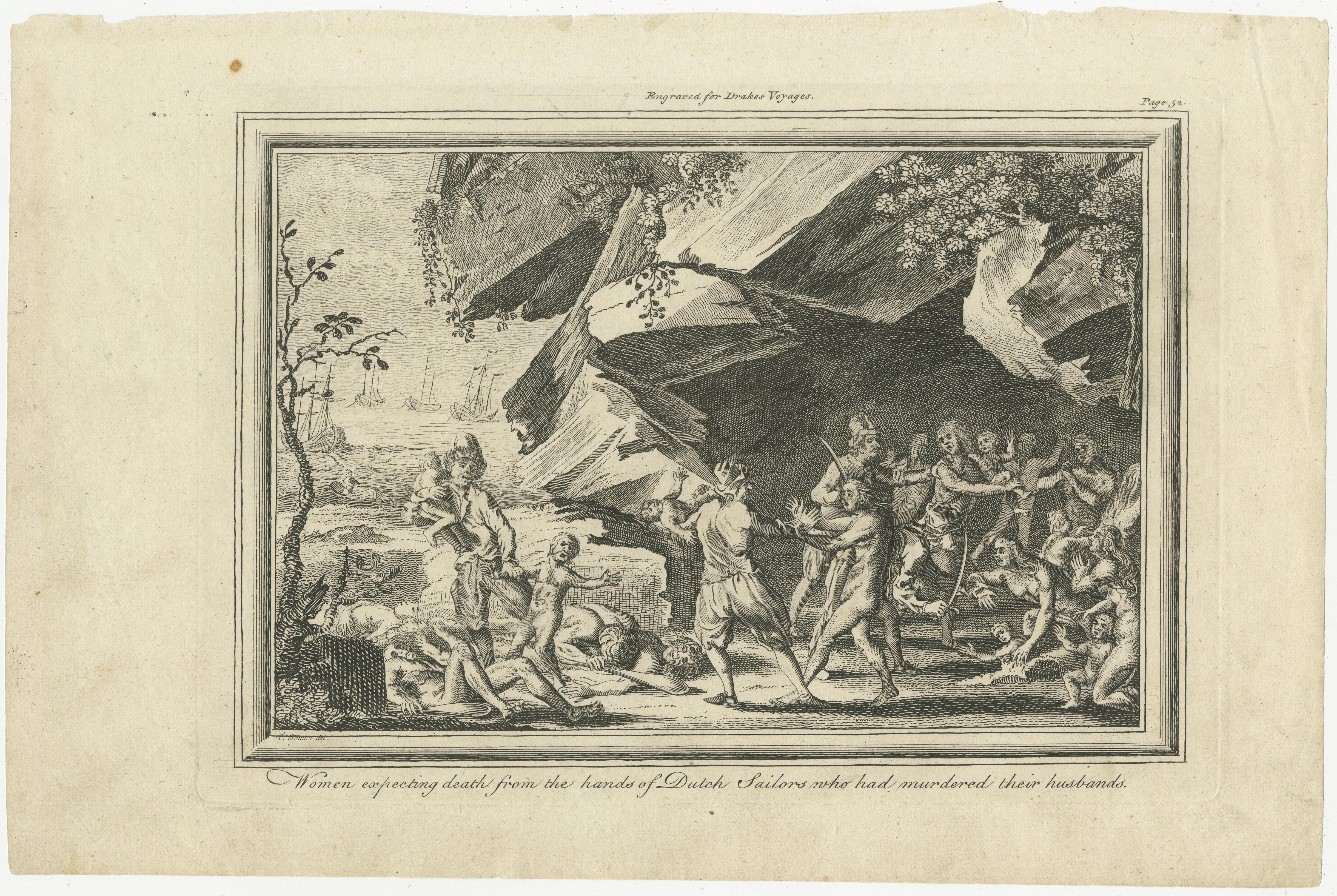 Cette gravure, réalisée par AT&T en 1768, dépeint une scène poignante de 
