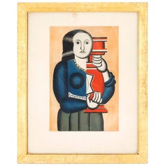 Gravure:: Femme avec une jarre:: d'après Fernand Léger par Jacques Villon:: 1928