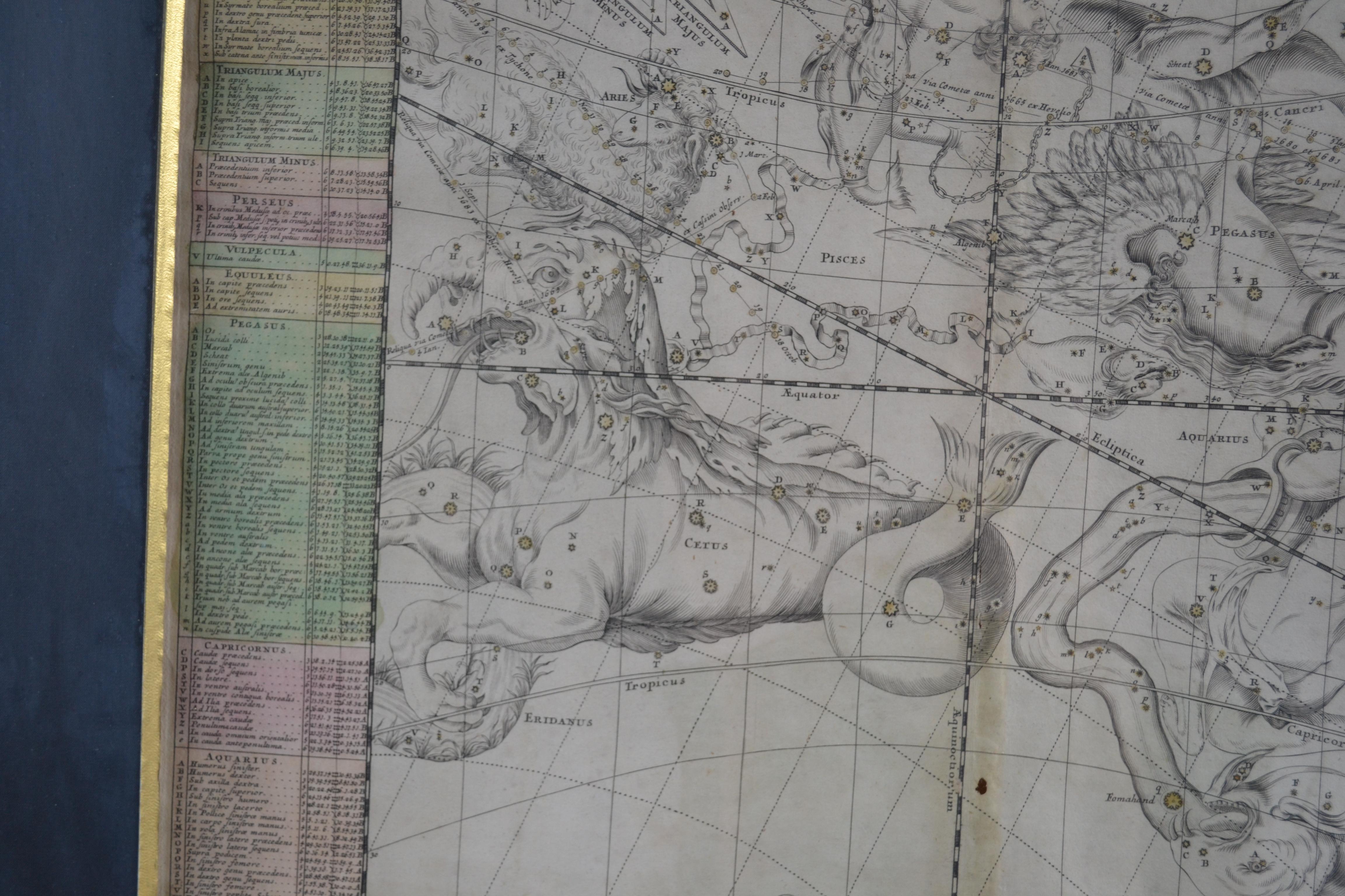 Sechs Himmelskarten-Stiche aus dem 18. Jahrhundert mit Gravuren in Messingrahmen von Doppelmayr 8
