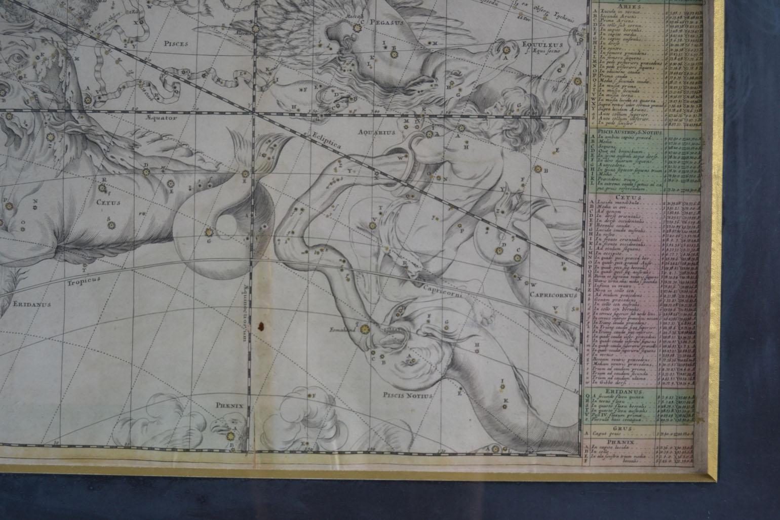 Sechs Himmelskarten-Stiche aus dem 18. Jahrhundert mit Gravuren in Messingrahmen von Doppelmayr 9