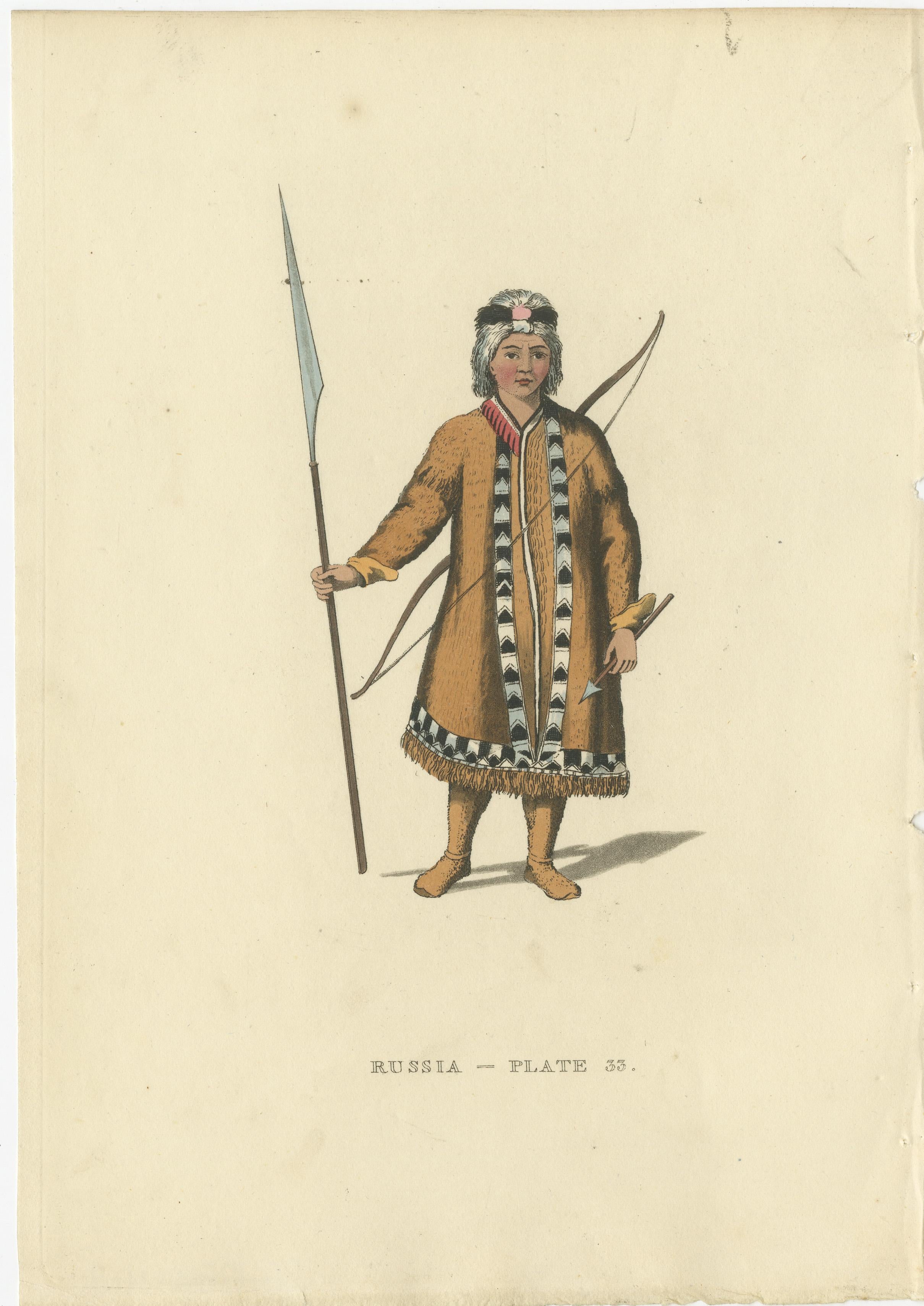 Engravings Depicting the Dress and Manners of the Yakouti Tribes in Russia, 1814 In Good Condition For Sale In Langweer, NL