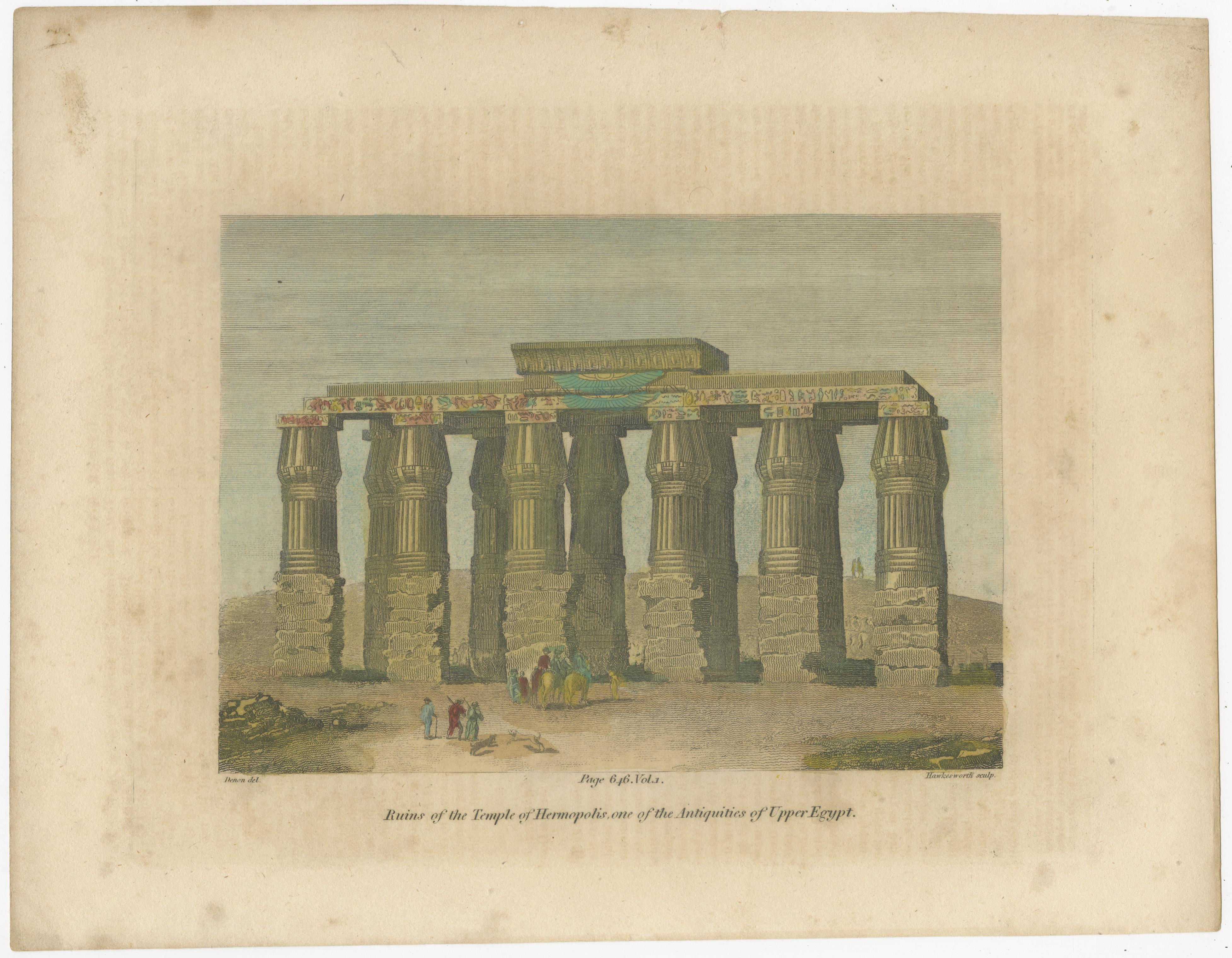 Die beiden nebeneinander ausgestellten Stiche zeigen monumentale Bauwerke aus dem alten Ägypten und stammen aus dem späten 18. Jahrhundert. Beide sind Beispiele für das europäische Interesse an der Dokumentation und Erforschung ägyptischer