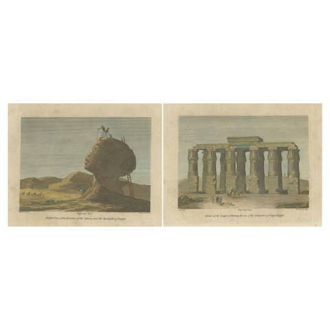 Engravings of Egypt's Sphinx and Hermopolis: Early European Exploration, c.1795