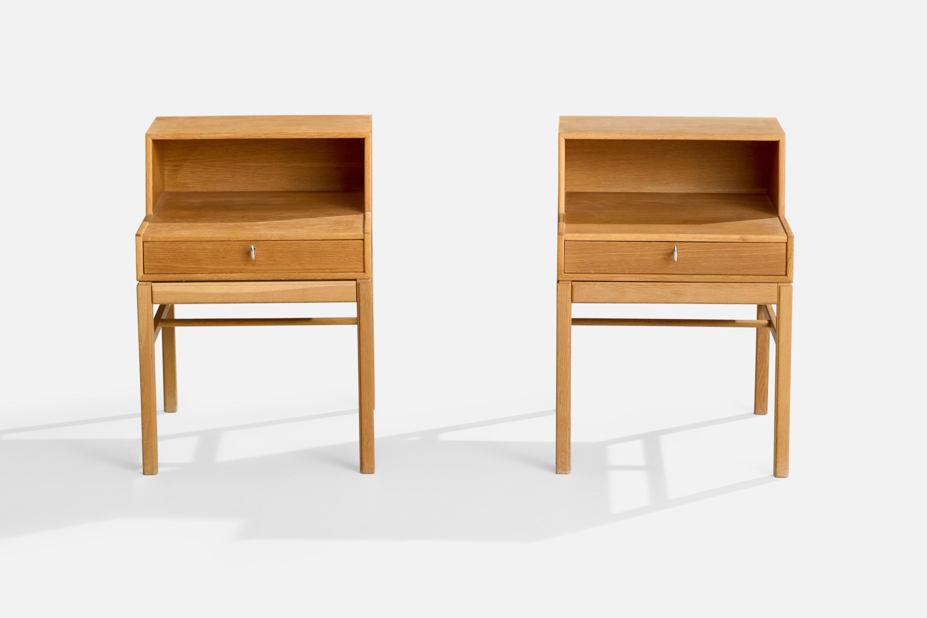 Engström & Myrstrand, Nightstands, Teak, Brass, Sweden, 1960s In Good Condition For Sale In High Point, NC