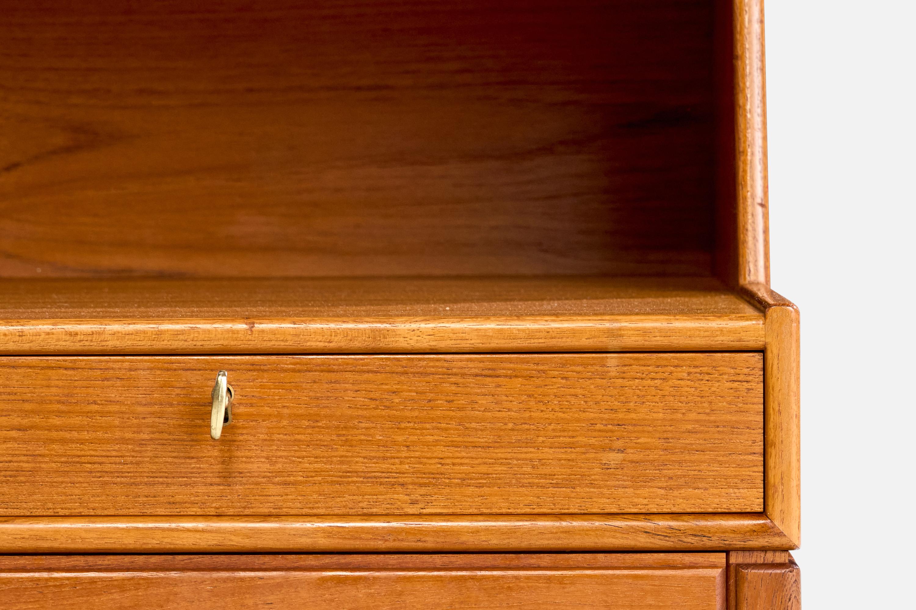 Engström & Myrstrand, Nightstands, Teak, Brass, Sweden, 1960s For Sale 2