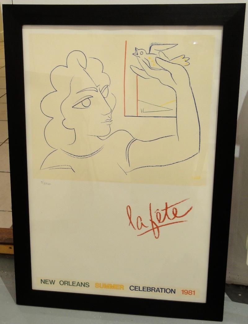 Enhanced Lithograph / Original Drawing of Paloma Picasso by Francoise Gilot 2