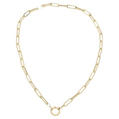Chaîne collier italienne en or 14 carats avec fermeture à ressort sur le devant