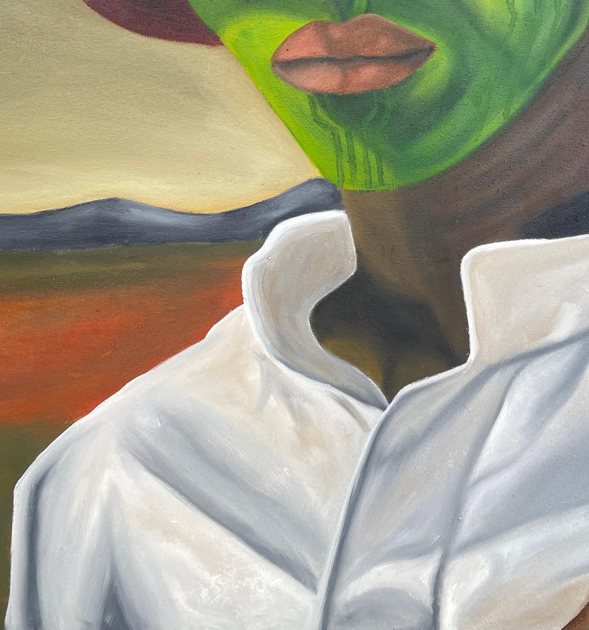 As Far As You Can See - Brown Figurative Painting by Eniafe Gbenga