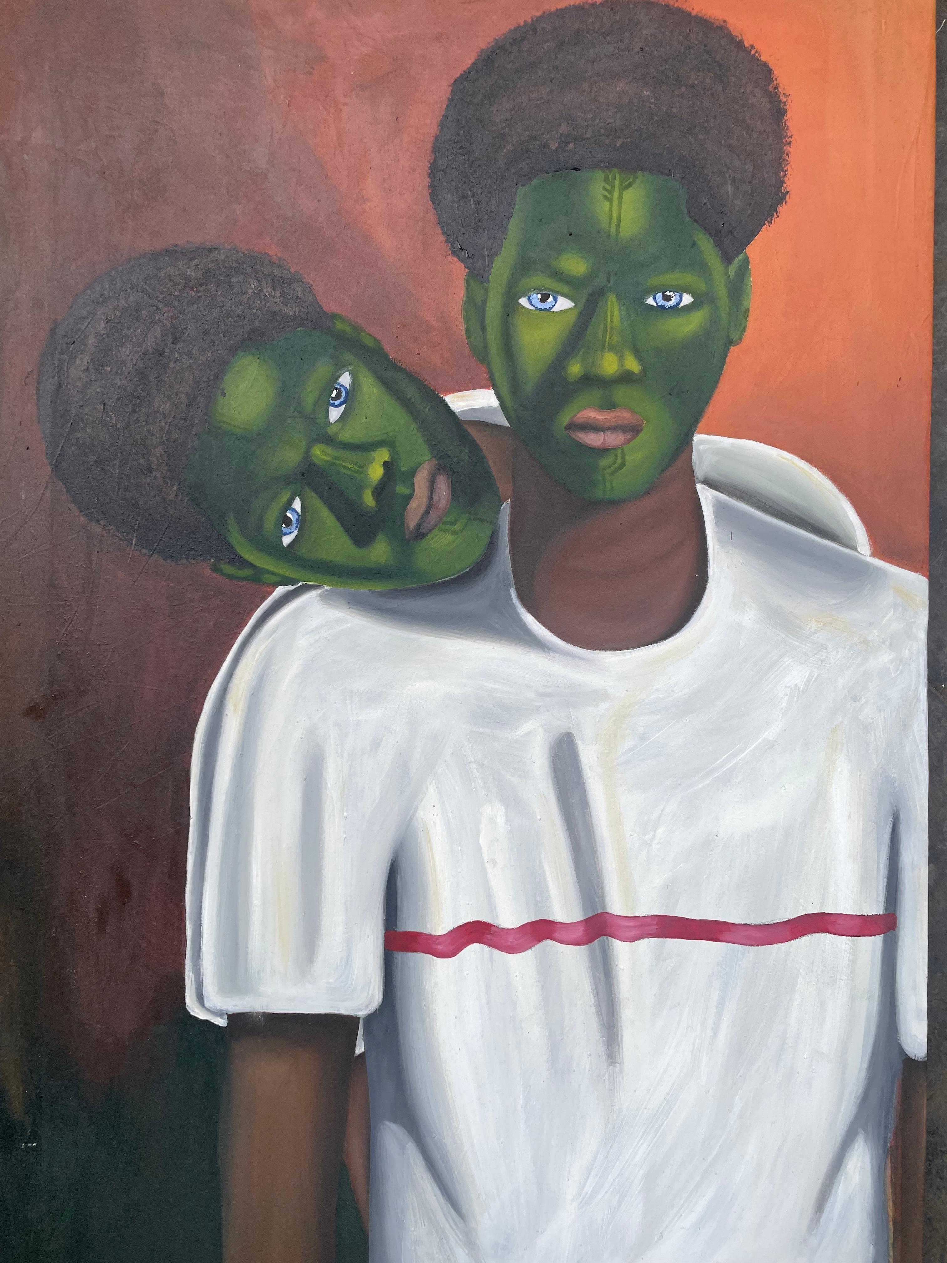 Eniafe Gbenga Figurative Painting - Thy Brother's Keeper