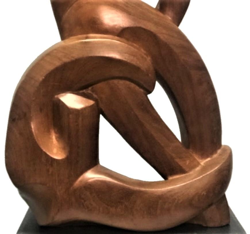 Enid Bell Palanchian, Tackle, escultura modernista de caoba tallada, ca. 1953 Moderno de mediados de siglo en venta