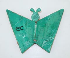 Enid Collins Papier Mache Butterfly Brooch, 1960's