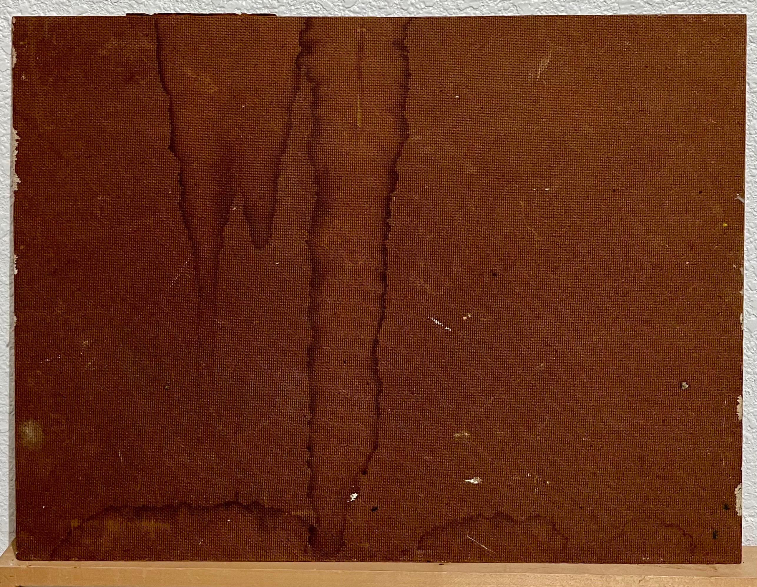 Enid Munroe Mid Century Modernist Ölgemälde Stillleben mit Obst und Brot im Angebot 8