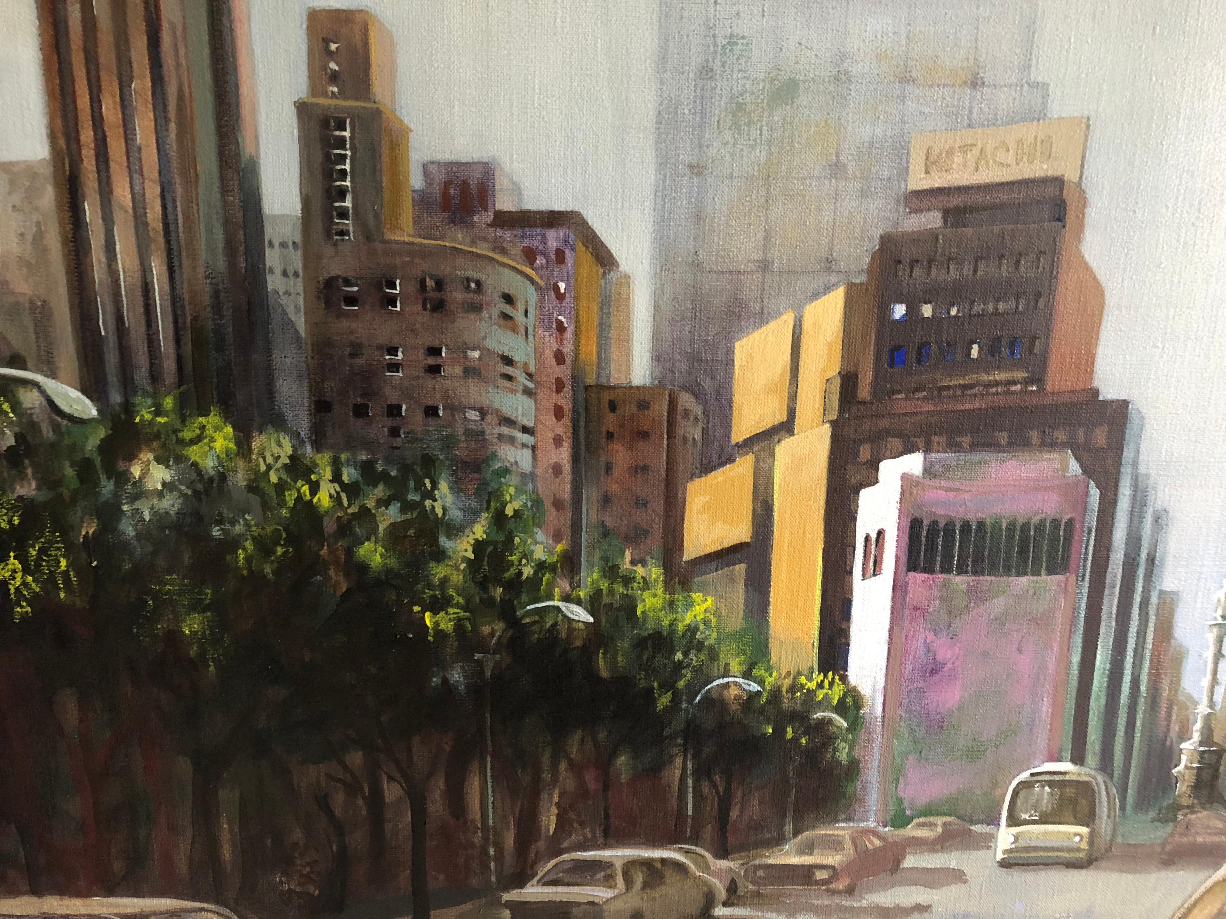 Cityscape - Painting by Enid Smiley