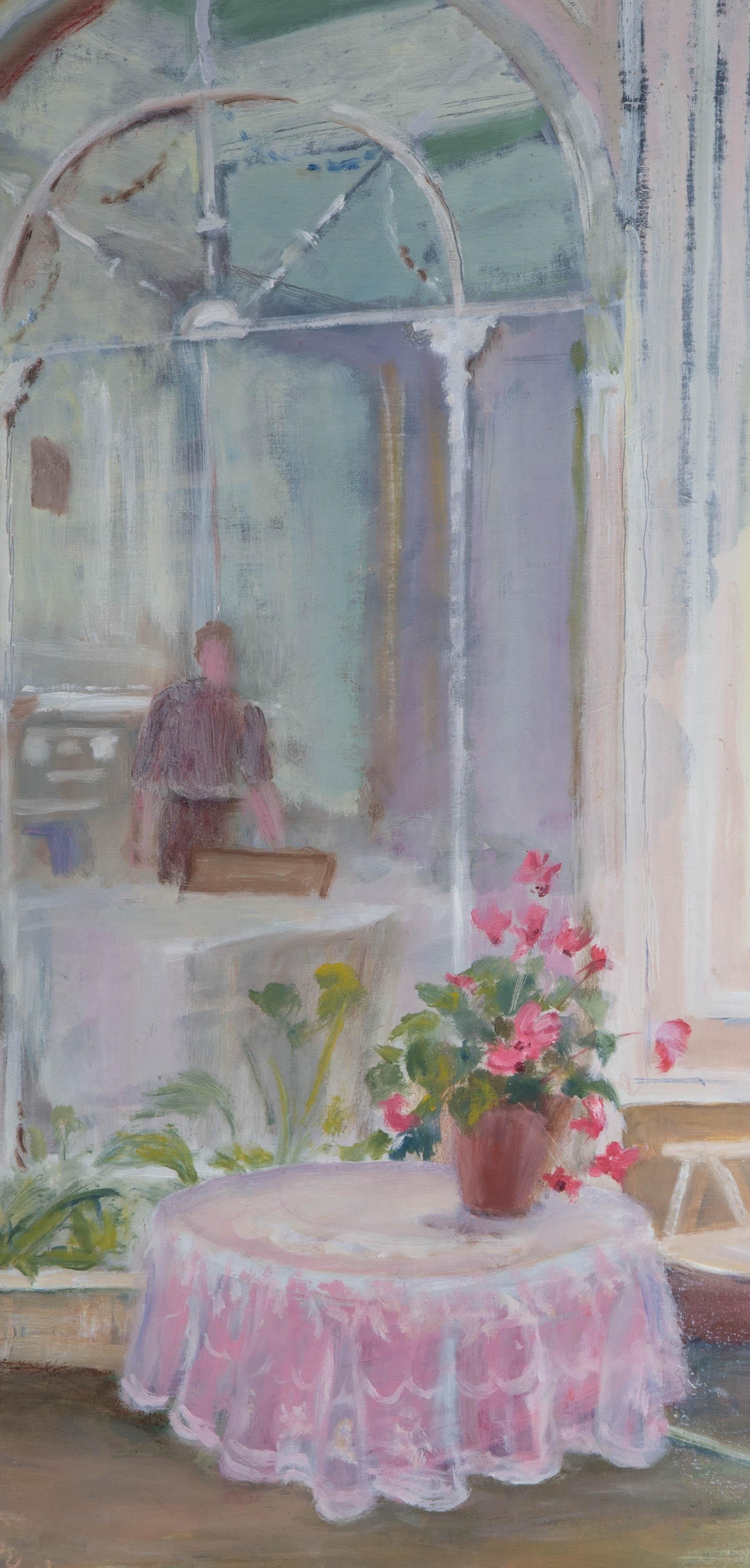 Enid Williams - Huile, toile de table en dentelle, milieu du XXe siècle en vente 1