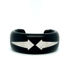 Enigma Schwarzer Holzdiamant Manschettenarmband