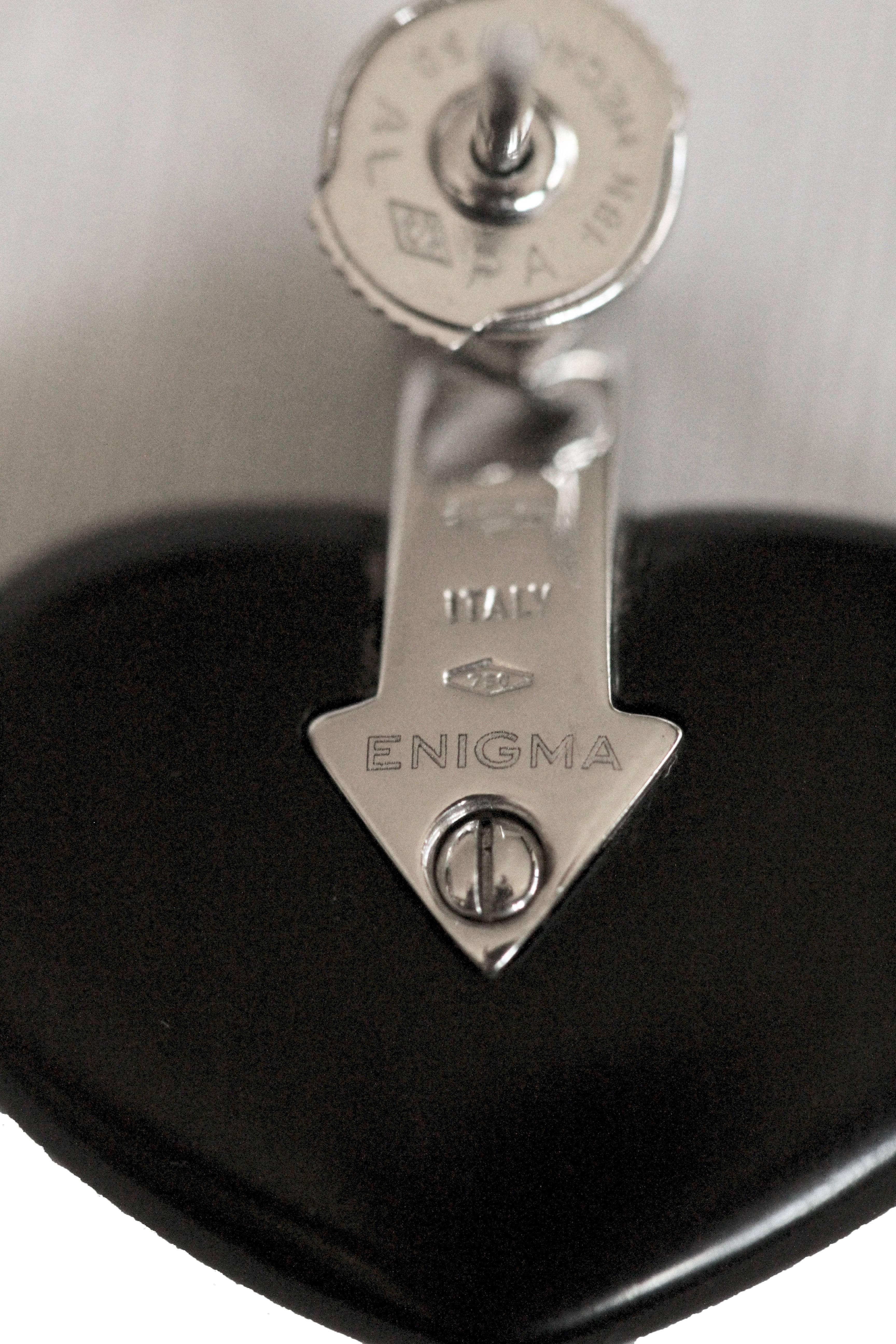 Enigma by Gianni Bulgari 18 Karat White Gold Diamond Jet Heart Shape Earrings In Excellent Condition In Geneva, CH