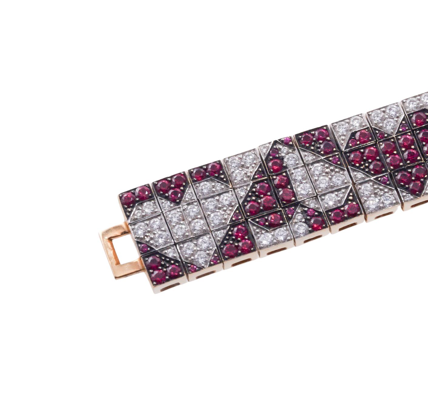 Enigma by Gianni Bulgari Diamond Ruby Heart Gold Bracelet 1