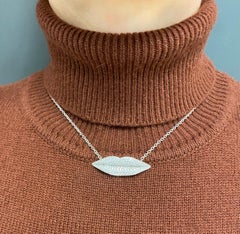 Enigma by Gianni Bulgari Lips Necklace 18k White Gold Diamond