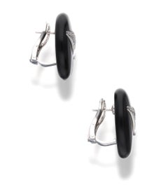 Enigma Jet, Weißgold und Diamant Lips Ear Clips