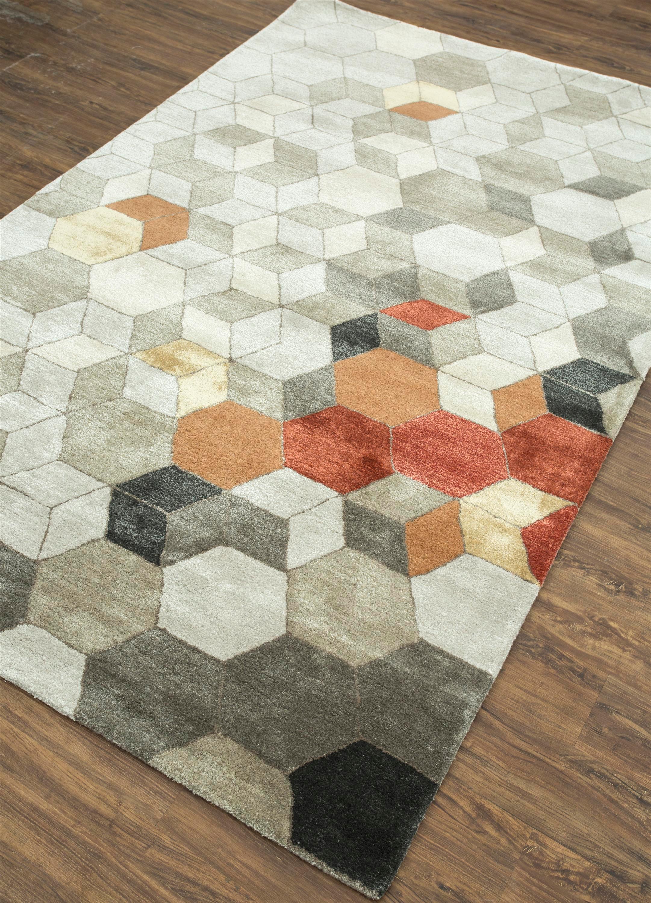 Capturing the essence of the cosmos, this modern masterpiece is a hand-tufted rug, a celestial interpretation of unseen worlds. Like a painting, pastel hues and enigmatic shapes converge on the finest quality wool and viscose canvas, meticulously