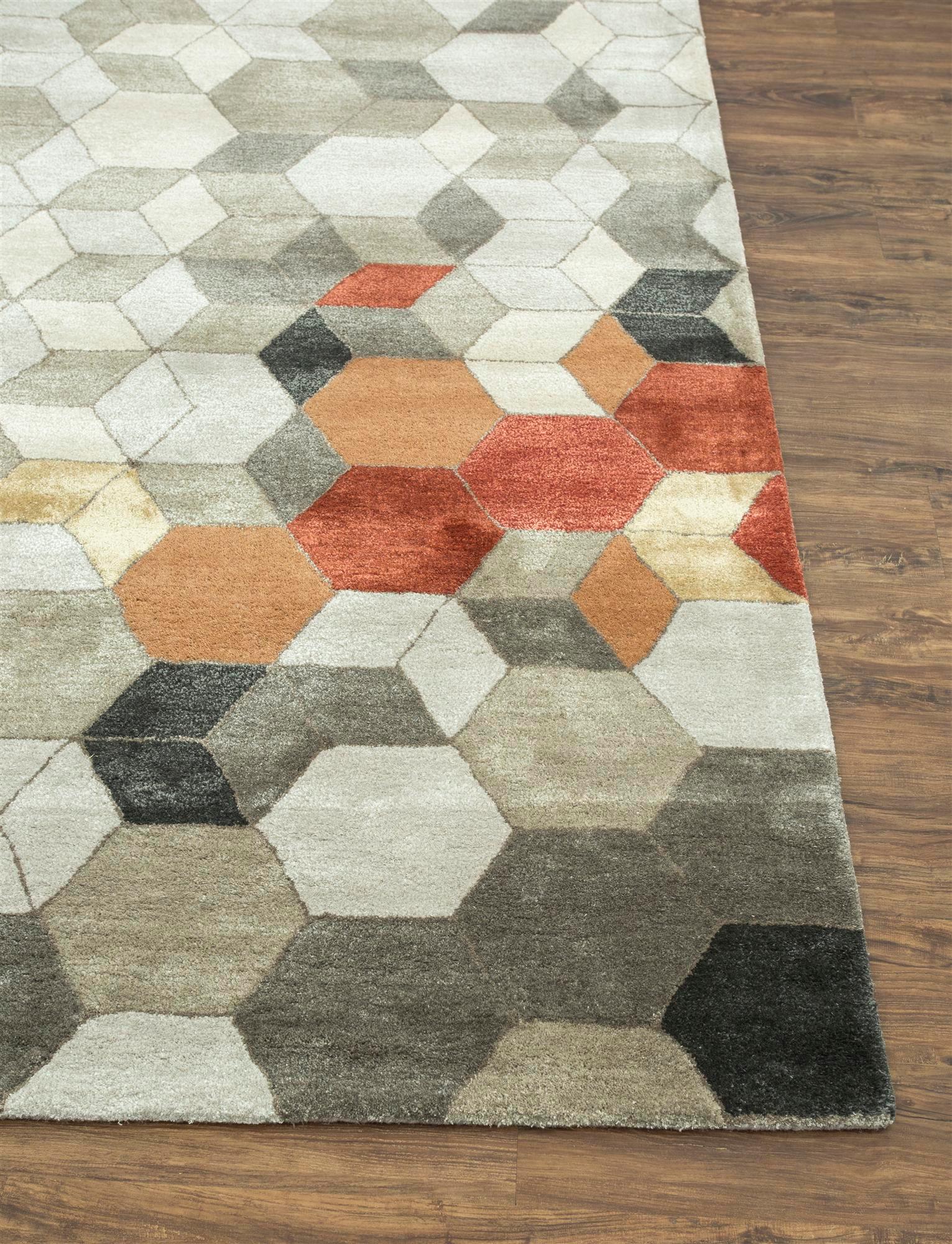 Modern Enigma Nebula Classic Gray & Antique White 150x240 cm Hand Tufted Rug For Sale