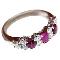 【Énigma】0.78ct Ruby & Diamond Half-Eternity Ring in Platinum
