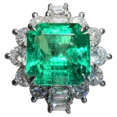 【Énigma】1.47ct Vivid Green Colombian Emerald & Diamond Platinum Ring