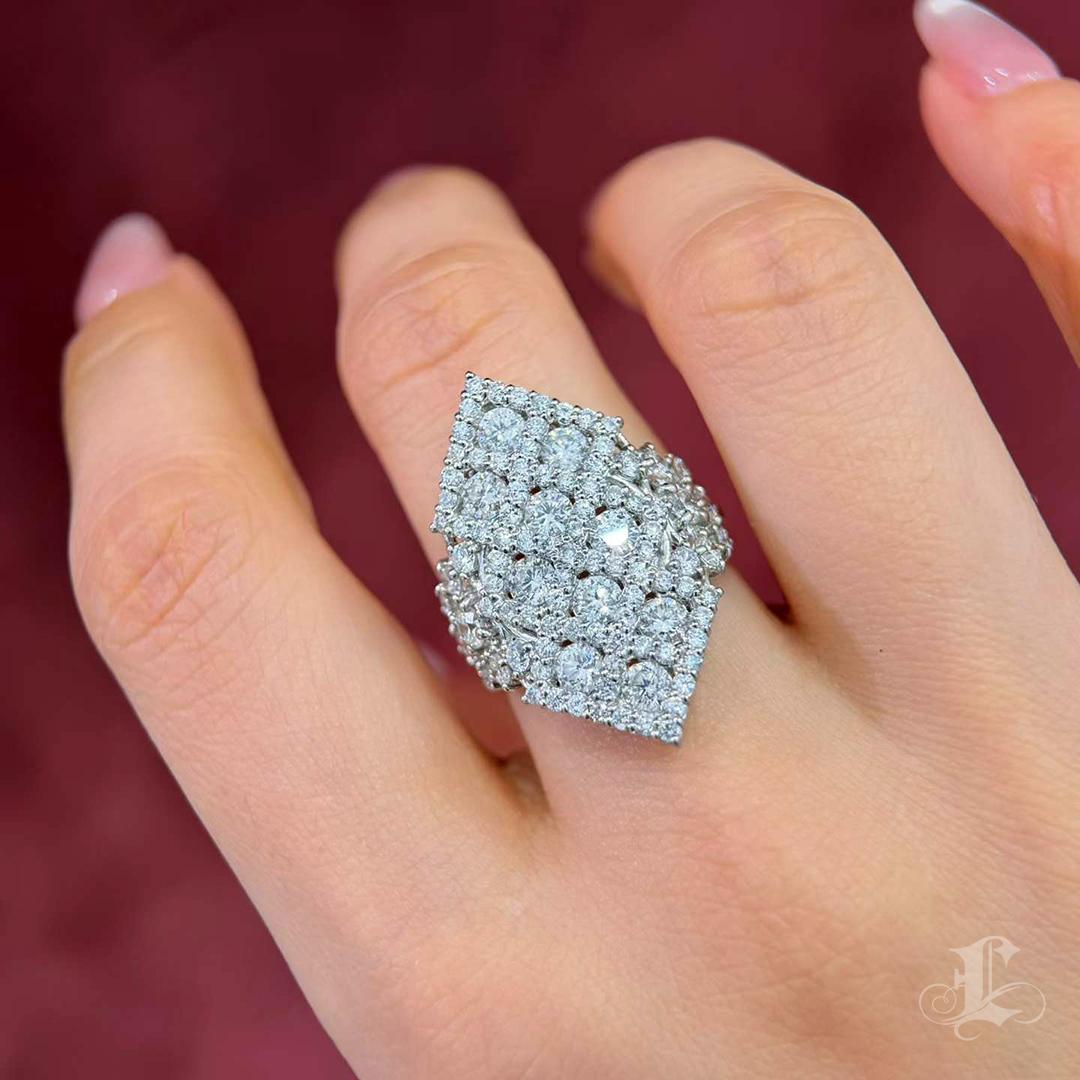 Round Cut 【Énigma】3.0ct Diamond Marquis Pavilion Platinum Ring For Sale