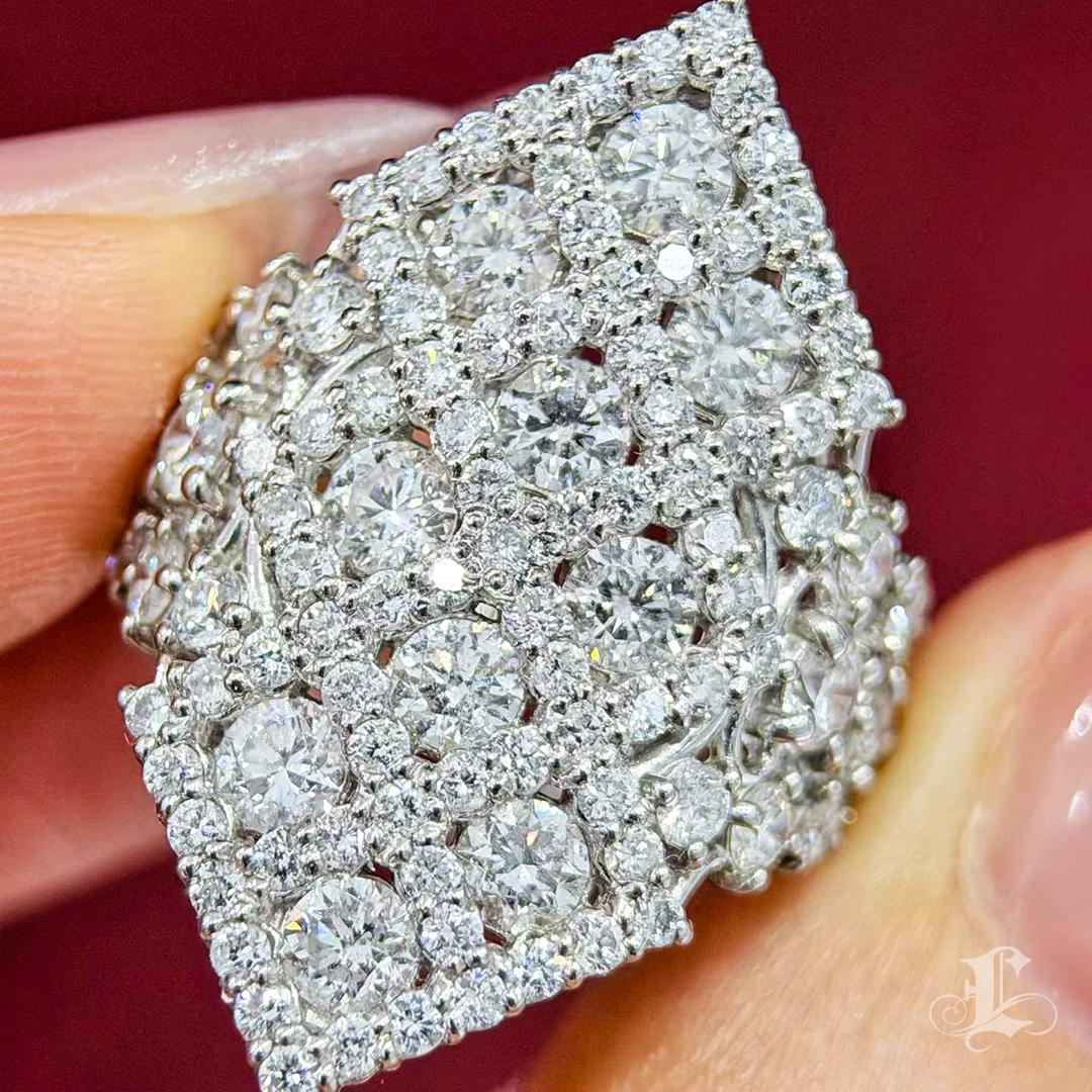 【Énigma】3.0ct Diamond Marquis Pavilion Platinum Ring In New Condition For Sale In New York, NY