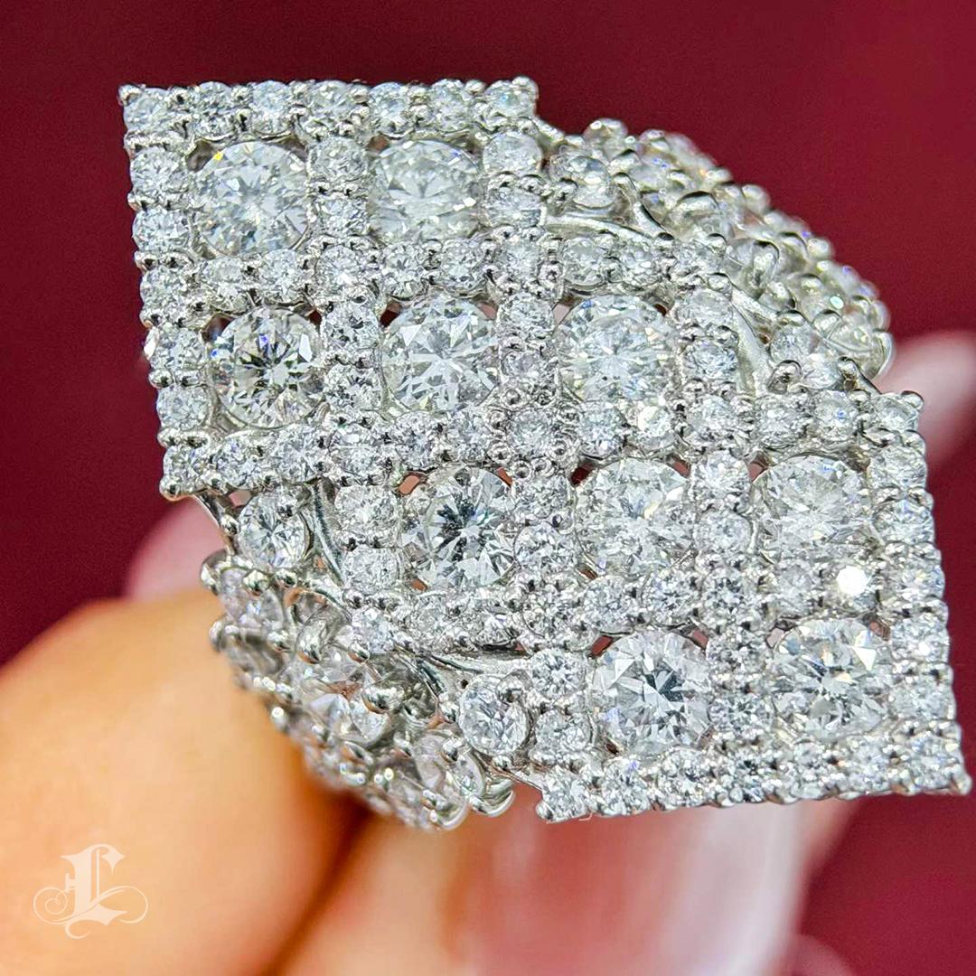 Women's 【Énigma】3.0ct Diamond Marquis Pavilion Platinum Ring For Sale