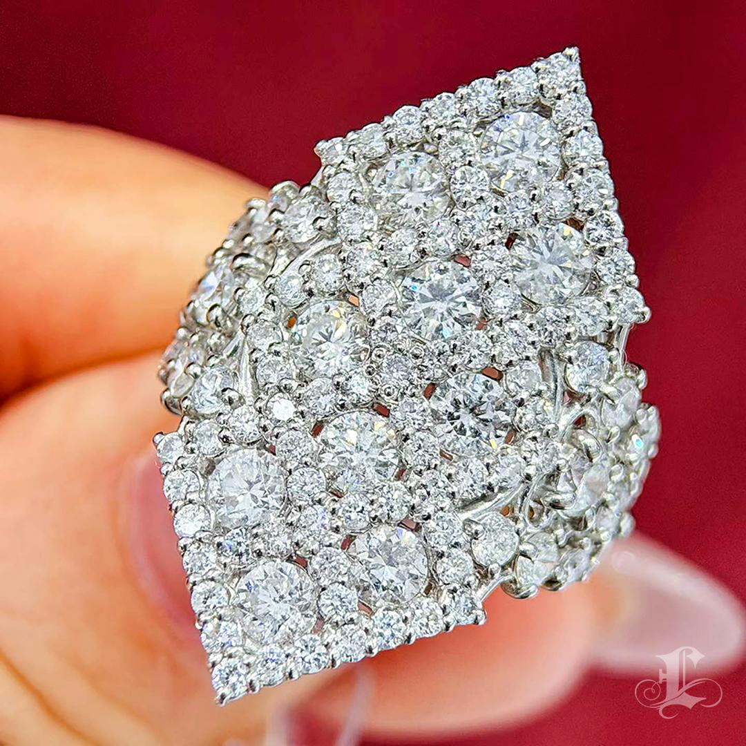 【Énigma】3.0ct Diamond Marquis Pavilion Platinum Ring For Sale 1