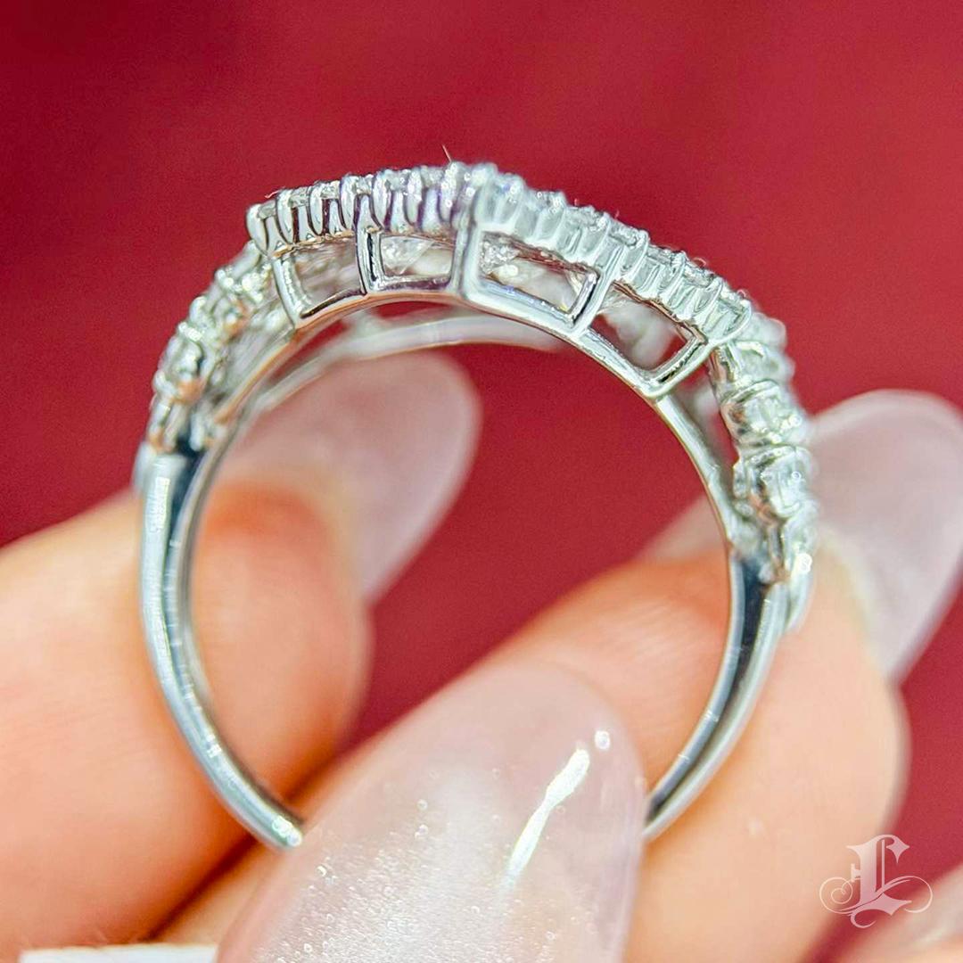 【Énigma】3.0ct Diamond Marquis Pavilion Platinum Ring For Sale 4