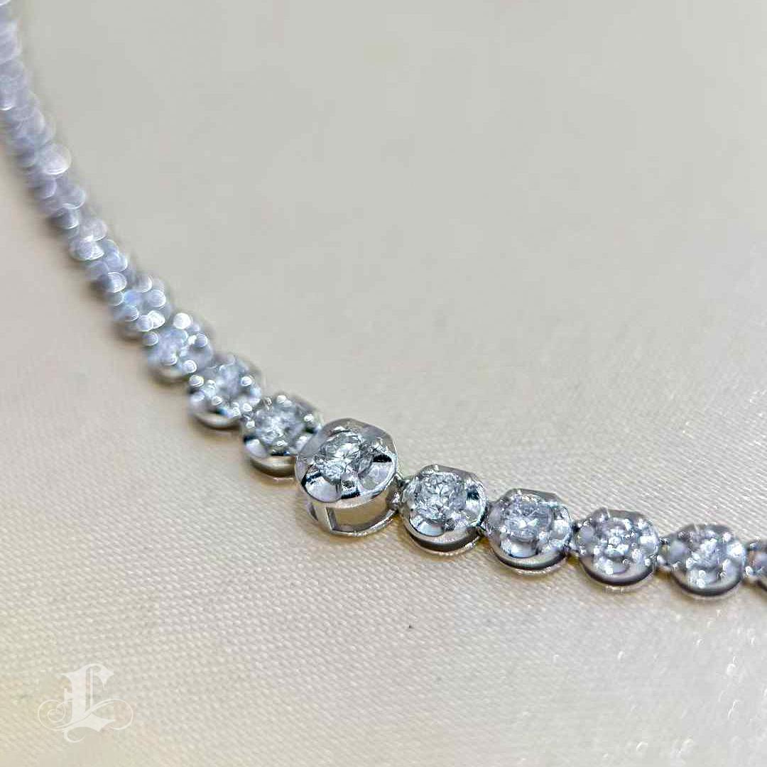 【Énigma】Aurora Diamond Line Halskette - 3ct Platin Klassische Eleganz im Zustand „Neu“ im Angebot in New York, NY