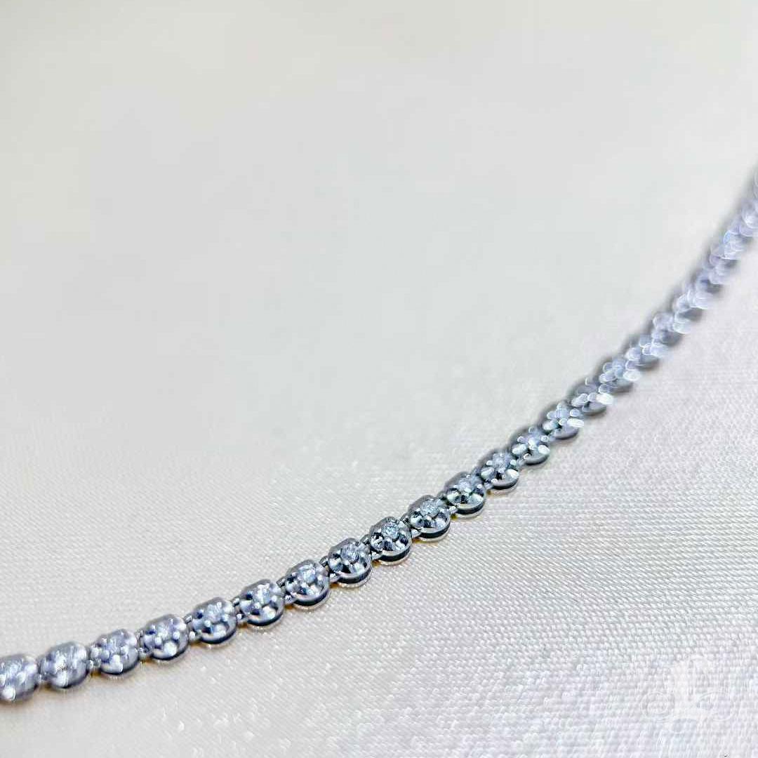 【Énigma】Aurora Diamond Line Halskette - 3ct Platin Klassische Eleganz im Angebot 1